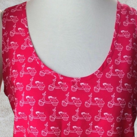 Women's BANANA REPUBLIC Petite M Pink White Scooter Print Tank Top - Picture 3 of 9